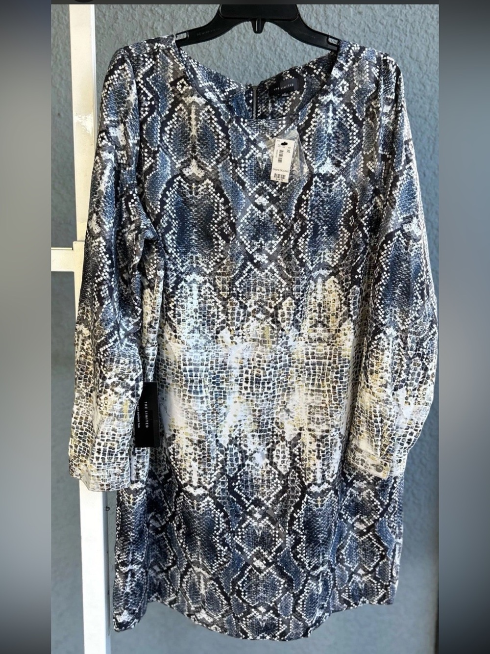 The Limited Lined Snakeskin Print Online Exclusive Exposed Zipper Dress Size XL